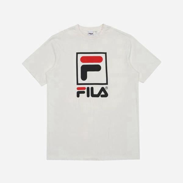 Camisetas Fila Homem Branco - Fila Stacked Logo S/S Portugal Lojas,ZYOL-67304